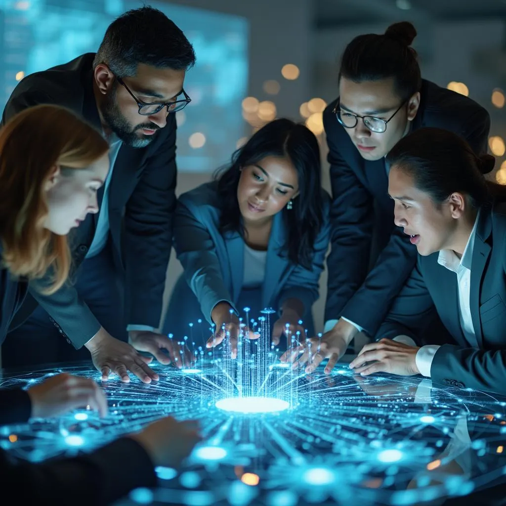 Réseau de professionnels collaborant sur des projets IA